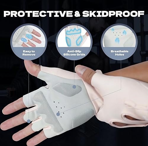 Miniatura 3 de COFIT Guantes de entrenamiento transpirables, guantes antideslizantes para levantamiento de pesas para hombres y mujeres, agarre superior y