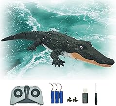 EXOMOON 2.4G Remote Control Crocodile Toy Scale High Simulation Crocodile, Crocodile for Swimming Pool Bathroom Great Gift RC Boat Toys for 5+ Year Old Boys and Girls