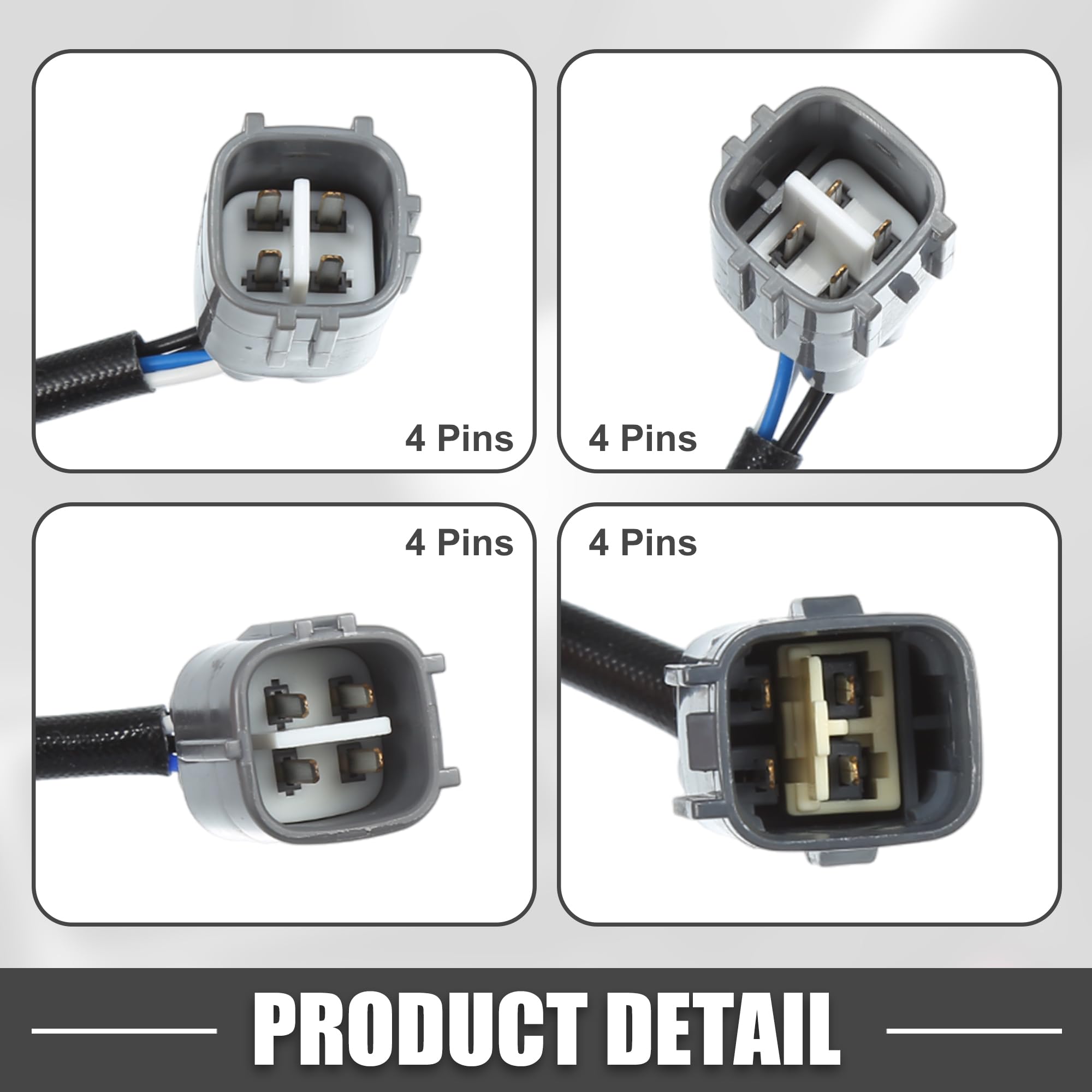 A ABSOPRO Sensor De Oxígeno O2 Para Toyota Rav4 2001-2003 4 Piezas | Oe 8946742010/8946742020/8946542090/8946542100, Posiciones Delantero Trasero Arriba Izquierda Derecha, M18X1.5, 4 Pines