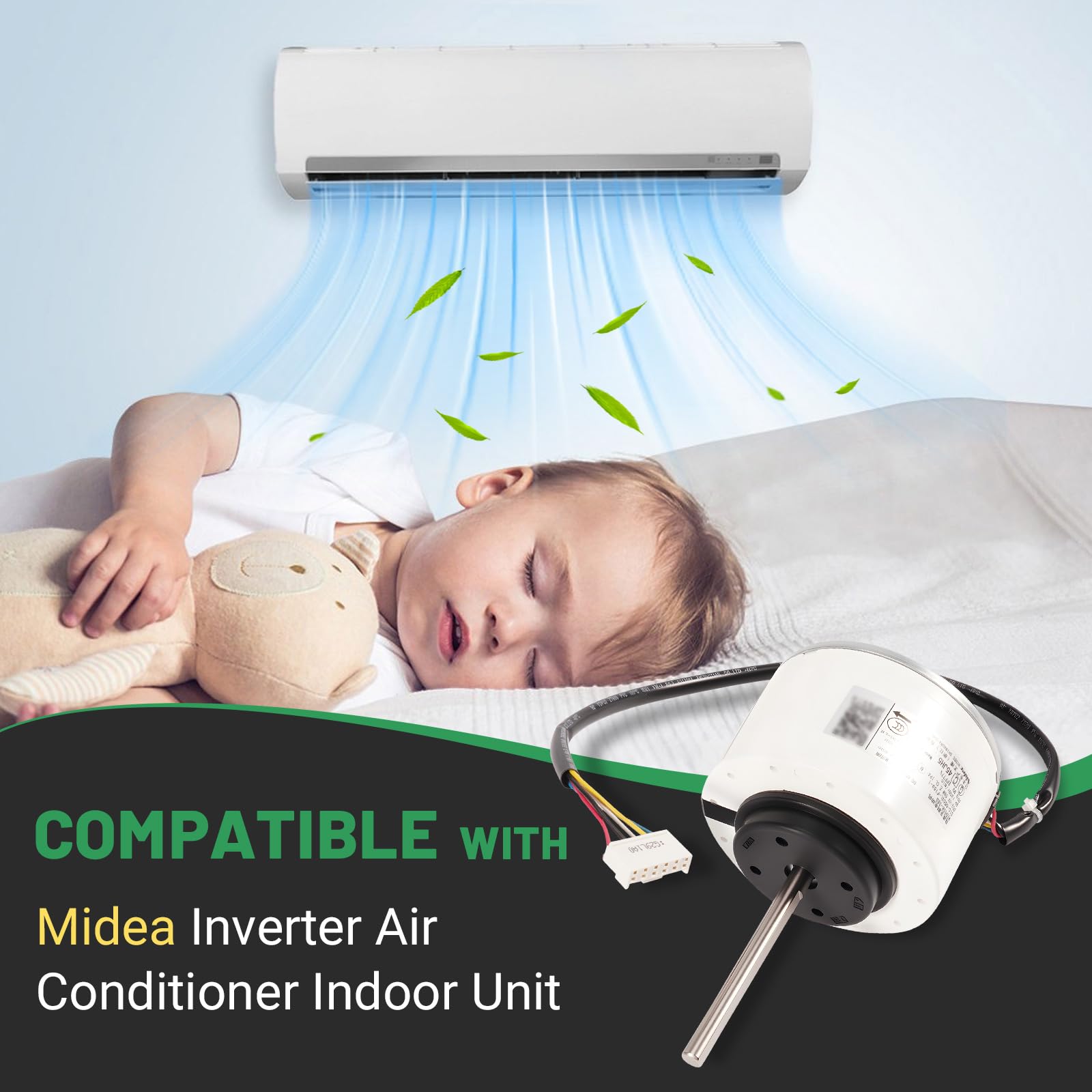 Motore del ventilatore senza spazzola di CC del motore del condizionamento d'aria di WZDK58-38G SIC-55CVL-F159-1, 58W 8P 1350r/min CCW 5 fili per il condizionatore d'aria dell'invertitore di