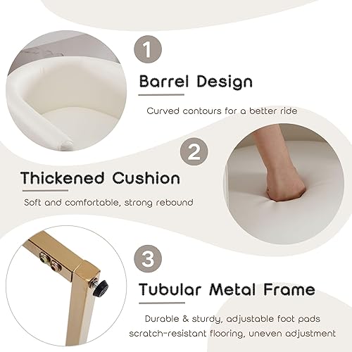 Miniatura 71 de Silla de comedor tapizada, moderna silla lateral de barril, sillas de comedor tapizadas, cómoda silla auxiliar de cocina para sala de estar, color