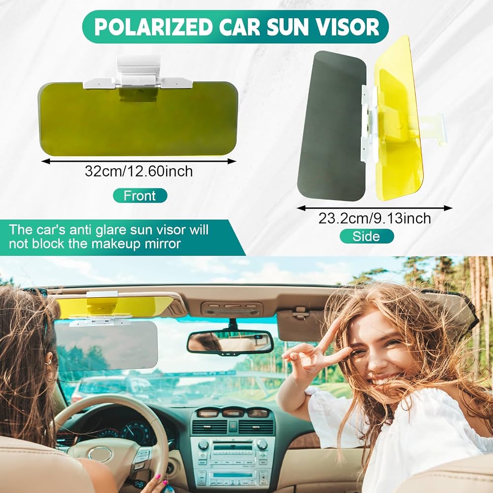 Pare-Soleil Polarisé Voiture Anti-Éblouissement – Extension Réglable 180° Pour Pare-Brise, Protection UV Et Reflets, Conduite Plus Sûre Jour Et Nuit