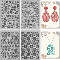 Vista 14 de CHGCRAFT 4 hojas de textura de arcilla de dinosaurios, patrón de volcanes, hojas de textura de arcilla polimérica, herramientas de bricolaje