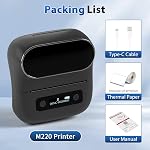M220 Label Printer, 3 Inch Label Maker, Thermal Barcode Printer for Halloween, Name, Address, Labeling, Mailing, Home, Office, Small Business, Compatible with Phones & PC, with 100 Labels