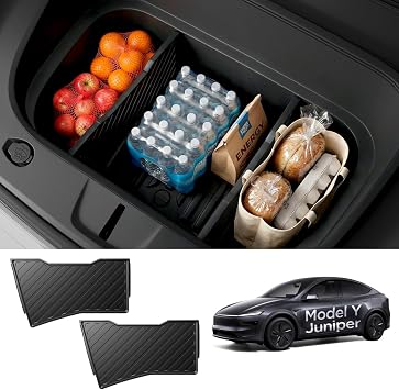 Spigen Tesla Model Y Juniper 2026-2025 Ön Bagaj İçi Bölücü Ayırıcı Organizer Seti TO229J Siyah - ACP10799 (Spigen TR Garantili)