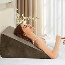 Rosebell Orthopedic Wedge Pillow – Medium Firm, High-Resilience Cushion for Sleeping, Leg Elevation, Pregnancy, GERD & Acid Reflux Relief – Brown, Pack of 1