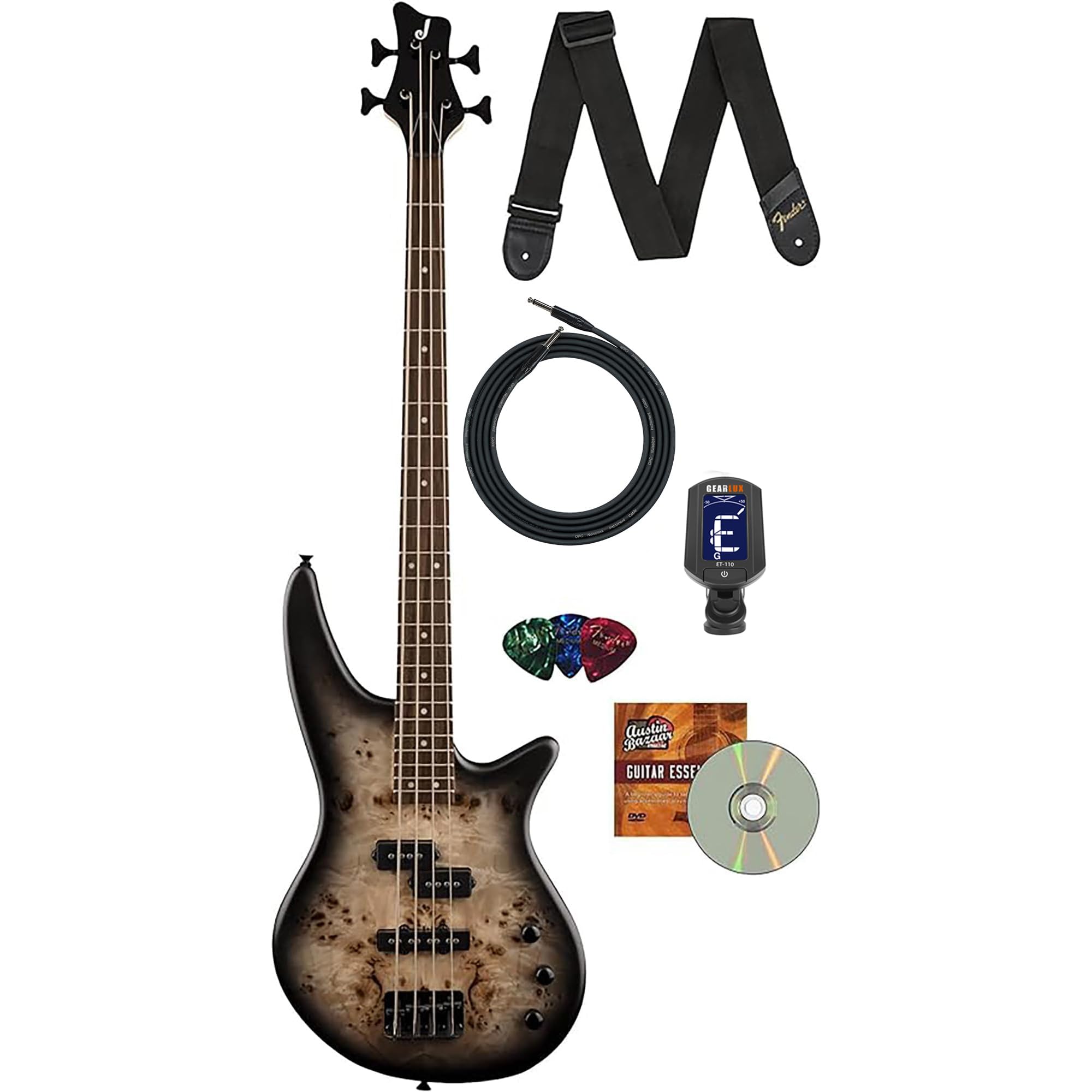 Amazon.com: Jackson JS2P Spectra Bass Guitar - Black Burst Bundle