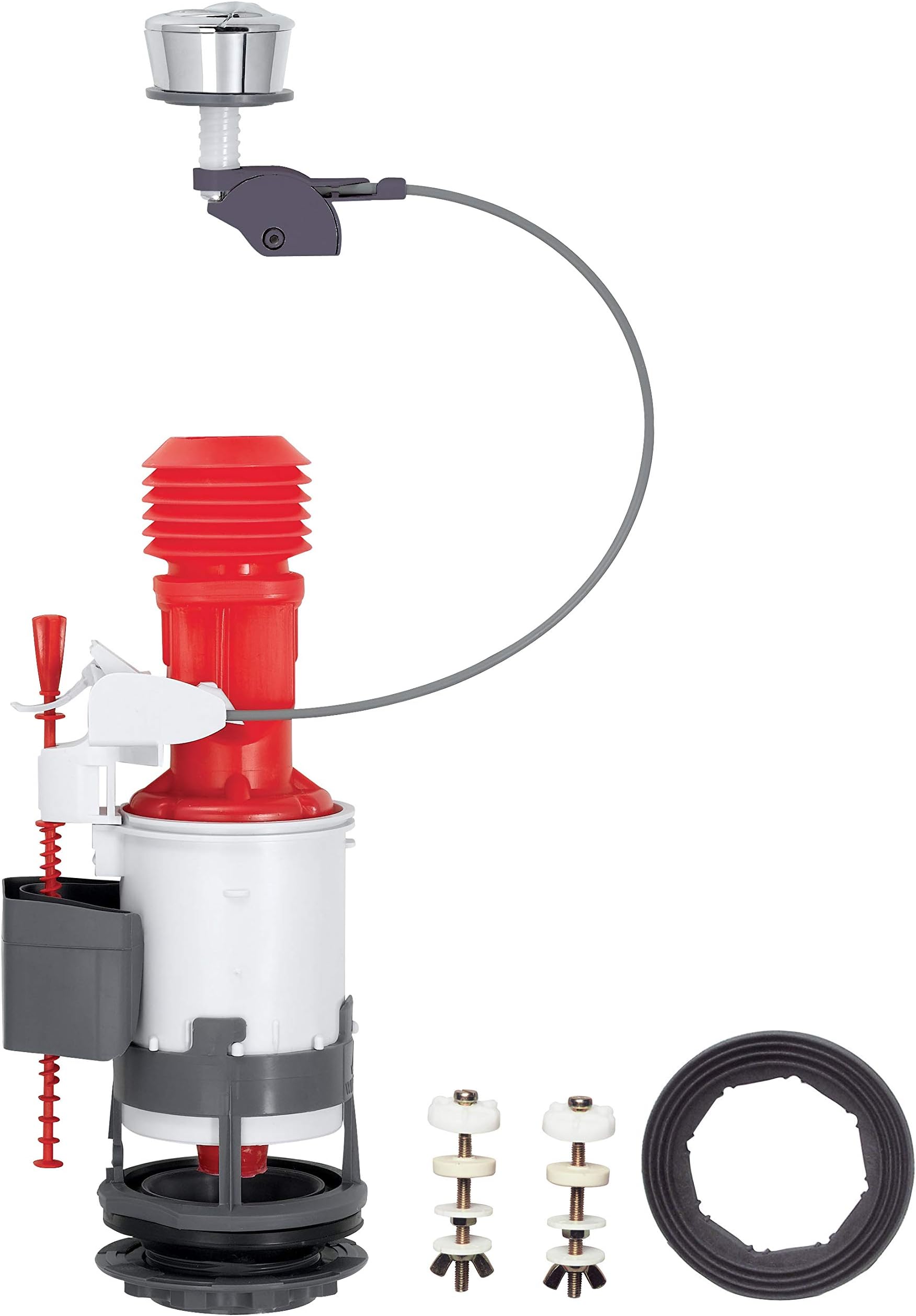 Wirquin Jollyflush Dual 2 inch 50mm Flush Valve & Chrome Push Button 14010401, Multi-Colour