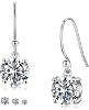MOOSEA Moissanite Hook Earrings for Women, 925 Sterling Silver 1-3ct D Color VVS1 Clarity Lab Created Moissanite Dangle Earrings for Women Anniversary Birthday Gifts for Wife Mom Girlfriend