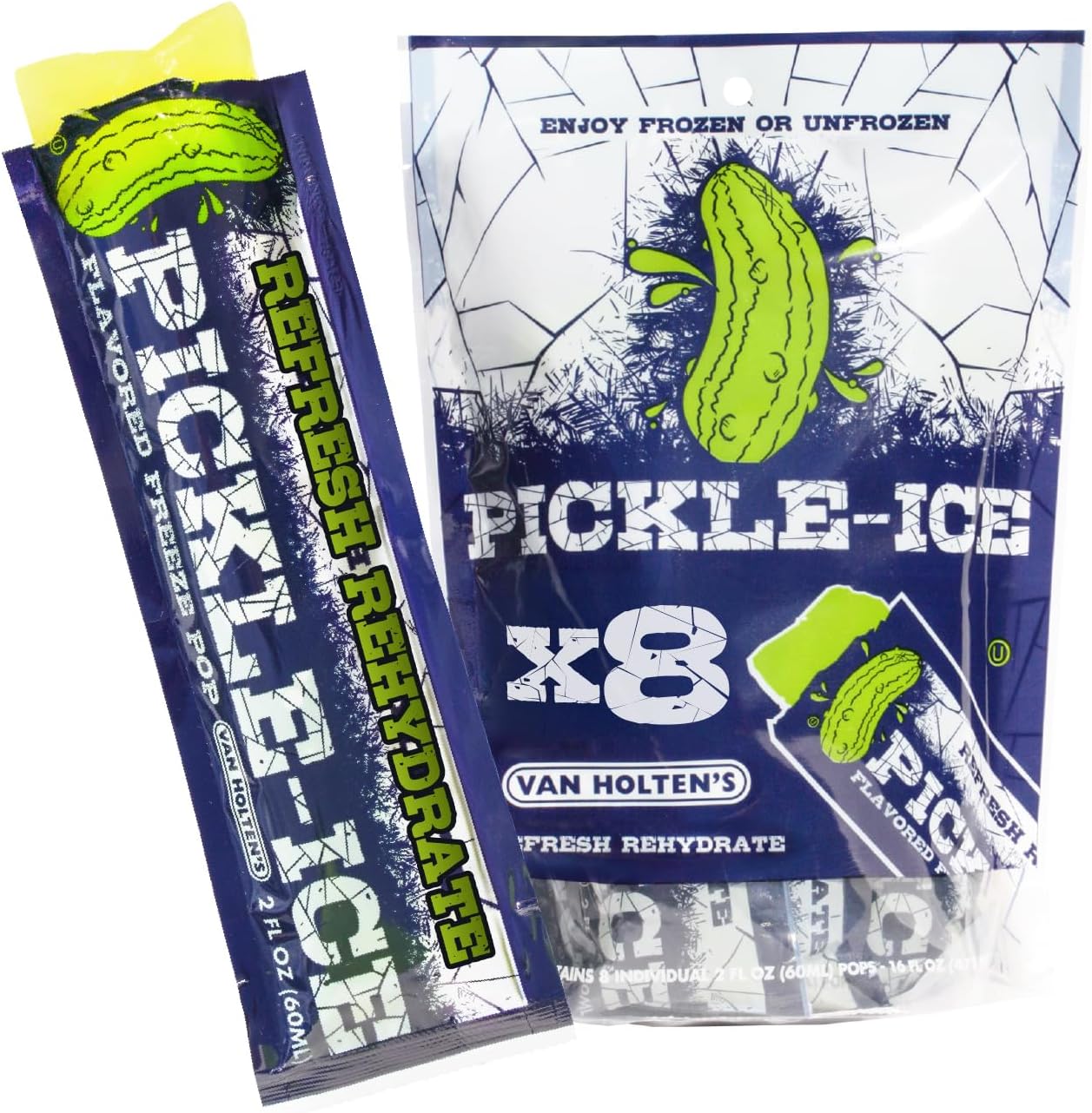 (8 Pack) - Van Holtens - Pickle Ice Freeze Pops - 8 Pack [Region Free]