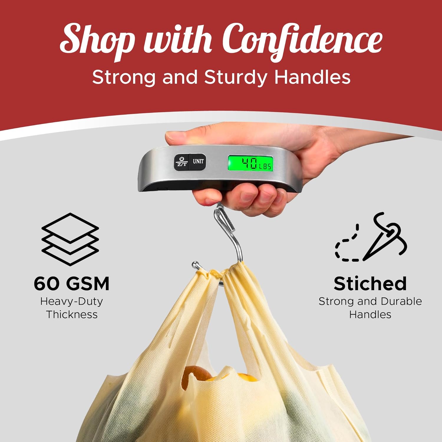 Simply Cool Reusable Eco-Friendly Grocery T-Shirt Bags 21.5”x12.2”x7.2” 60gsm Bulk Durable Wash able Tote Bags