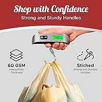 Vista 4 de Simply Cool Bolsas reutilizables ecológicas para camisetas de comestibles de 21.5 x 12.2 x 7.2 pulgadas, 2.12 oz/m², duraderas y lavables