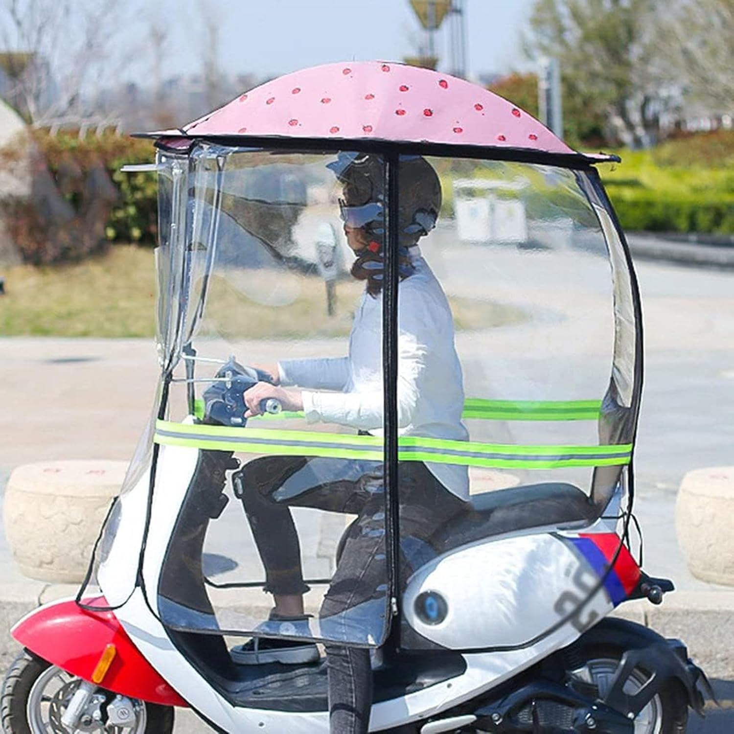 Wodoszczelny pokrowiec przeciwdeszczowy na motocykl, składany klosz, do samochodów elektrycznych, parasola samochodowego i skuterów mobilnych, ochrona na każdą pogodę, do uniwersalnego zastosowania