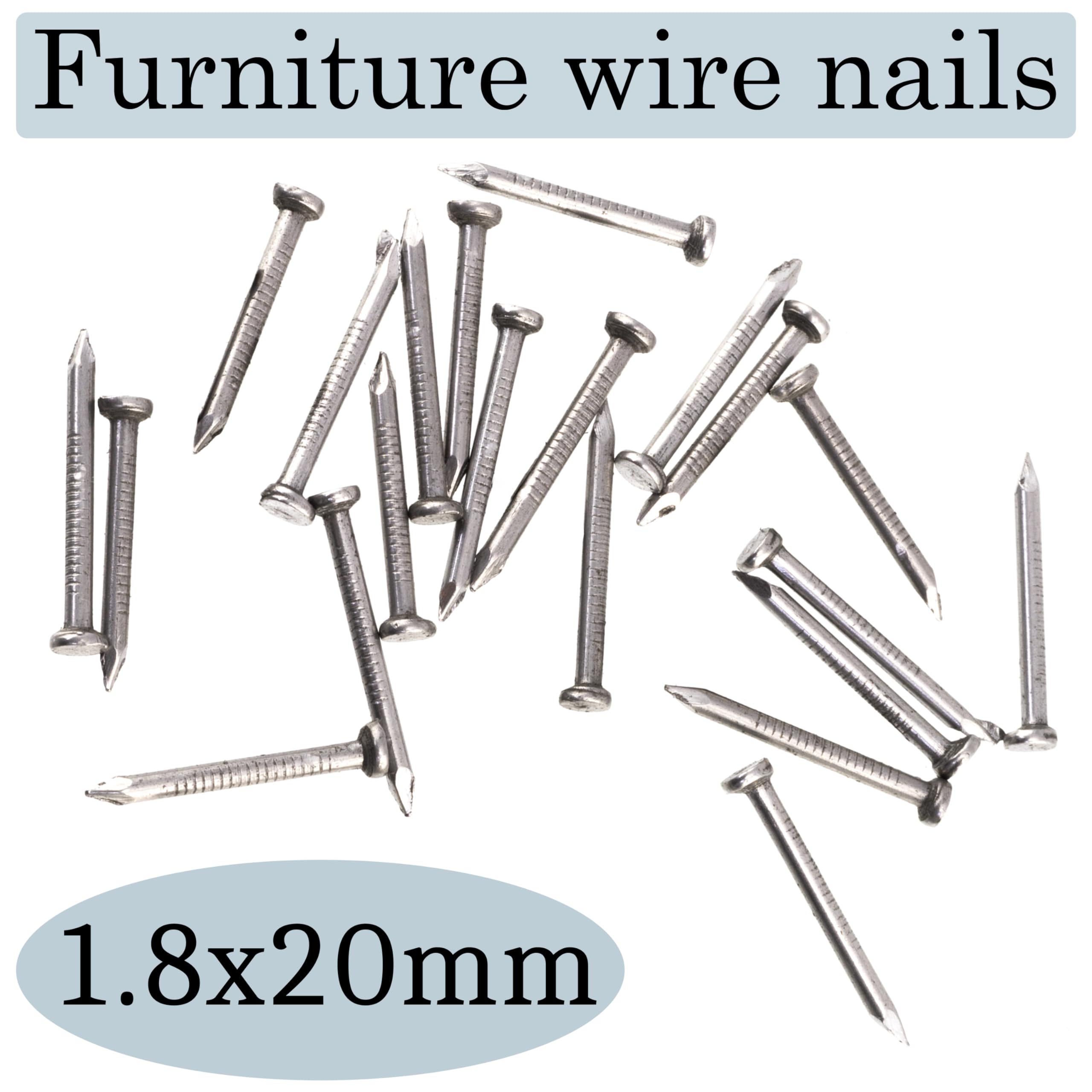 AERZETIX - C70844 - Set of 500 flat head nails Ø1.8x20mm - head diameter Ø4mm - steel - silver - upholstery cladding carpentry armchair