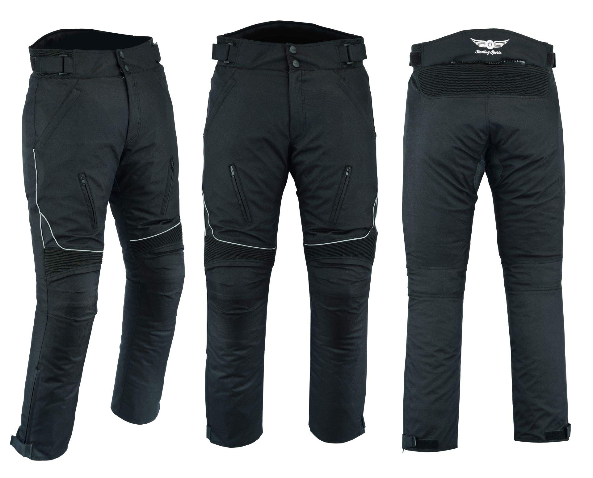 Sterling Sports® Thermal Mens Waterproof Trousers Bike Men - Travel Mens Trousers Motorbike Accessories, Men Pant Motorbike Cameo Grey Green (Black, Waist 36 Leg 32)