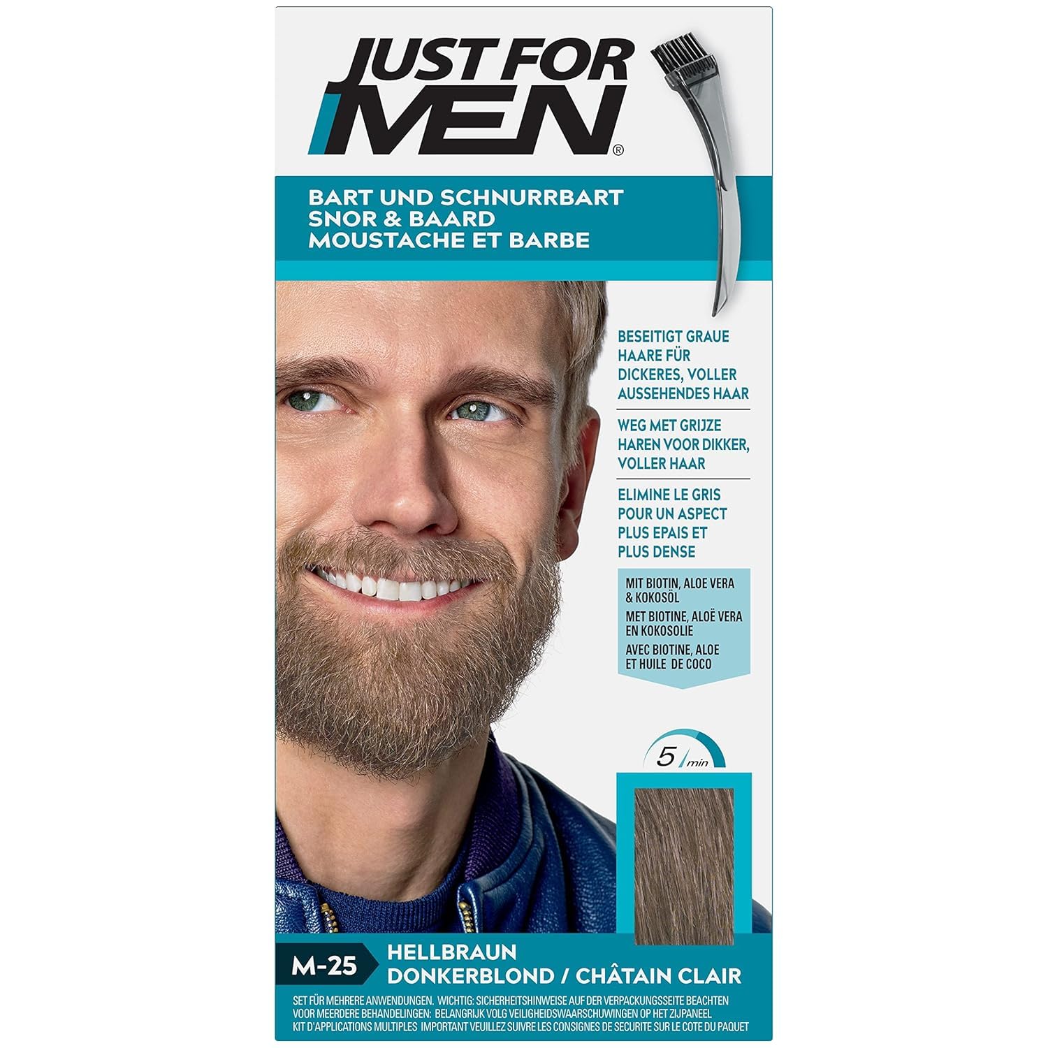 Just for Men Schnurrbart- und Bart-Farbstoff Hellbraun (M25)