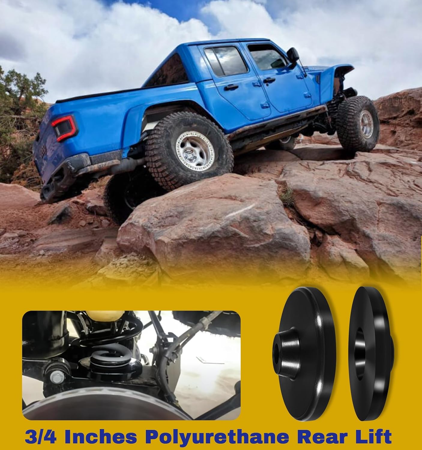 (3/4-Inch Kit) KJ09192 Rear Lift Kit for Jeep Gladiator JT 2020+model, Polyurethane Suspension Rear Lift Kit