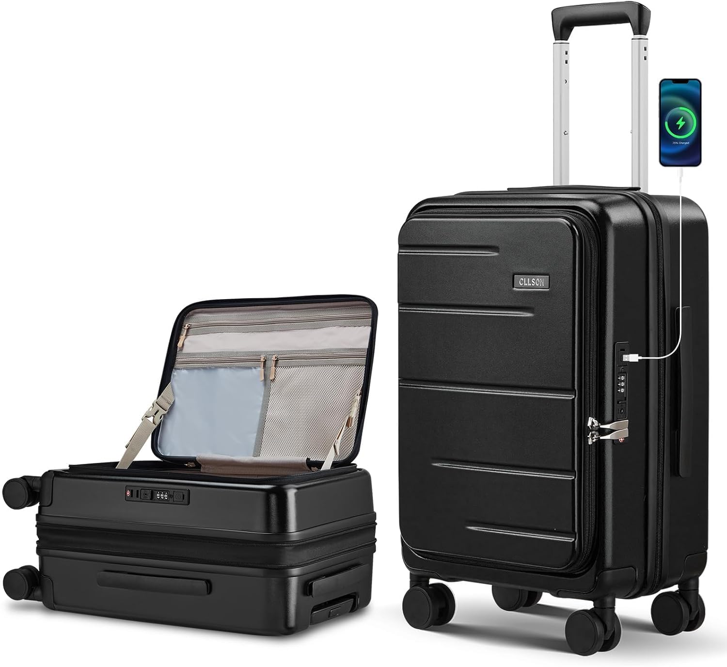 Carry on Luggage Expandable Travel Luggage Top Opening Suitcase with TSA Lock an…