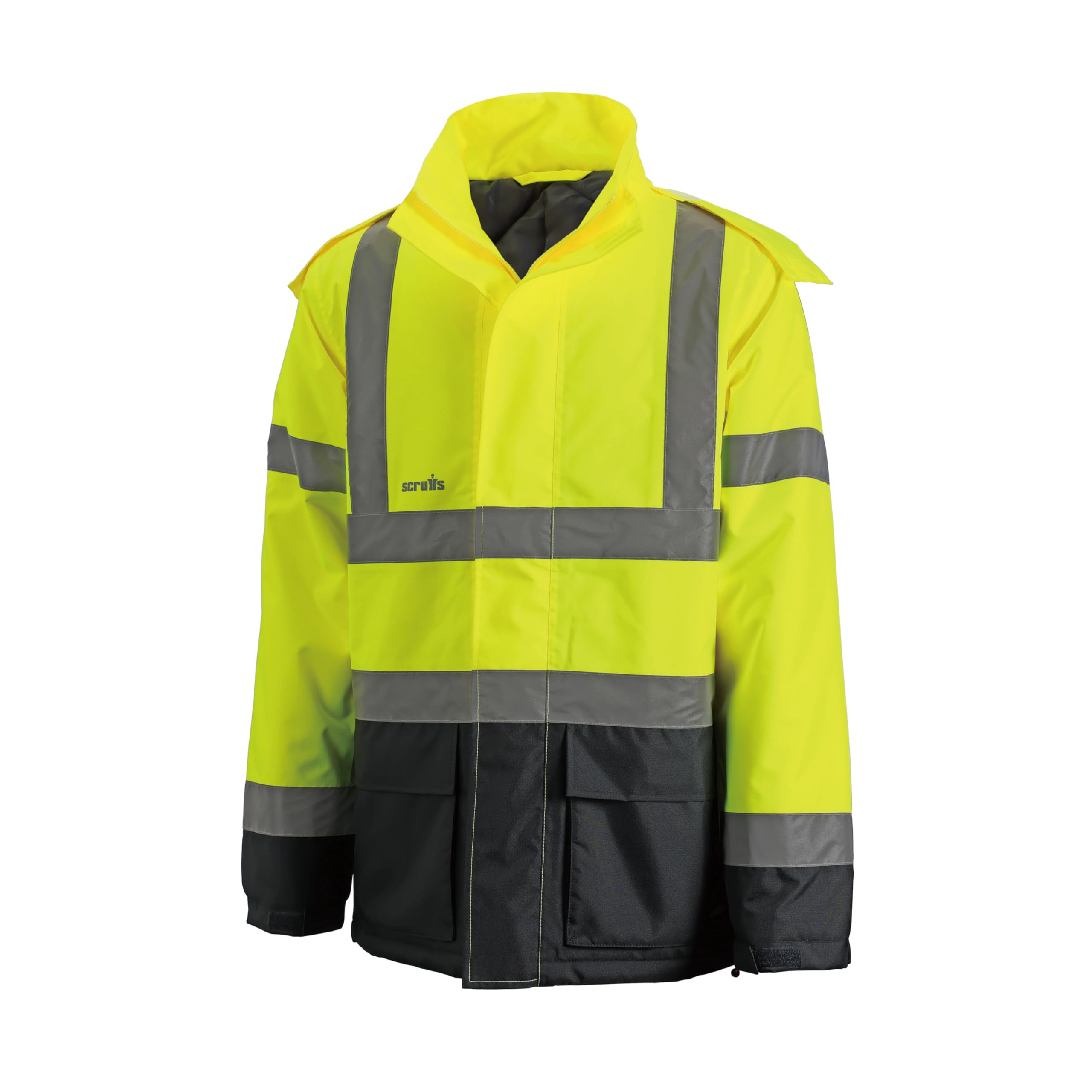 Scruffs Men's Yellow High Visibility Waterproof Jacket /Navy-Xl
