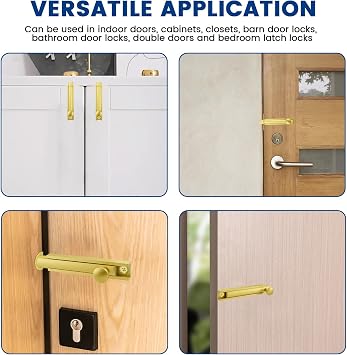 3 Inch Solid Brass Surface Bolt, 2 Sets Slide Surface Door Bolt