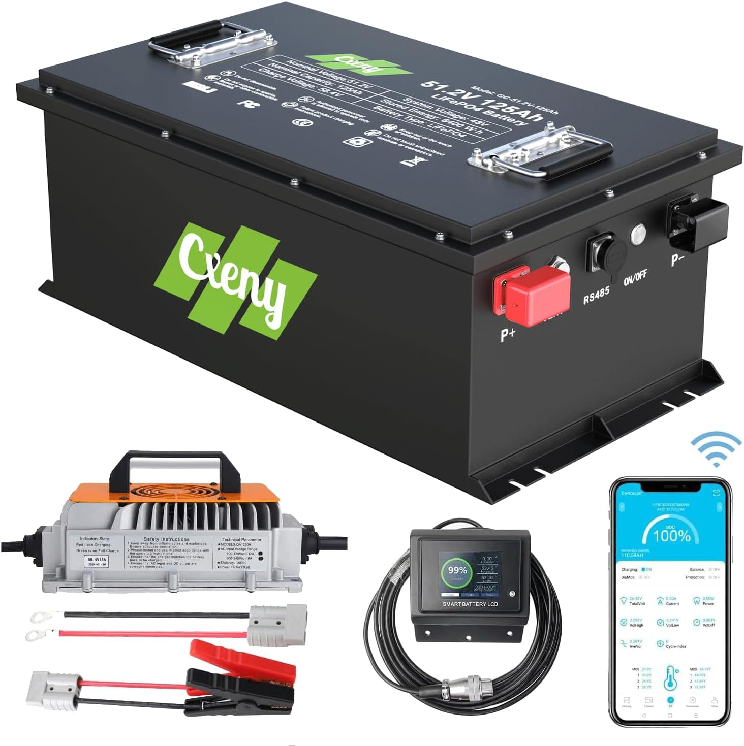 12V 400Ah Lithium Battery, Built-in 250A BMS Metal Case, 5120Wh Energy for RV, Solar, Home Energy Storage, Off-Grid Applications