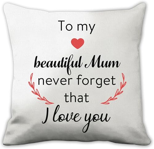 Valentines Day Gifts for Mom Birthday Gifts Throw Pillow Covers 18X18 Mothers Day Presents for Mom from Daughter Son Mum Mama Gift Moms Gift Ideas