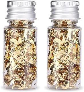 2PCS Gold Leaf, Gold Leaf Sheets Flakes for Painting Arts Spa