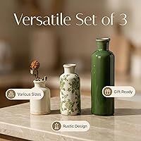 Vista 33 de Juego de jarrones de cerámica, jarrones de flores para decoración del hogar, decoración moderna de granja, centros de mesa de sala de estar, cocina