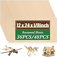 Vista 15 de Paquete de 36 hojas de madera contrachapada de tilo de 1/8 pulgadas, tableros de madera sin terminar para manualidades para proyectos láser