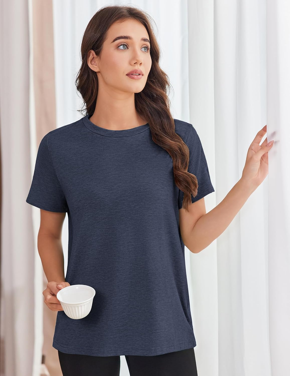 Deyeek Post Shoulder Surgery Shirts for Women Tear Away Side Snap Chemo Port Shirts Short Sleeve Adaptive Clothing - Image 6