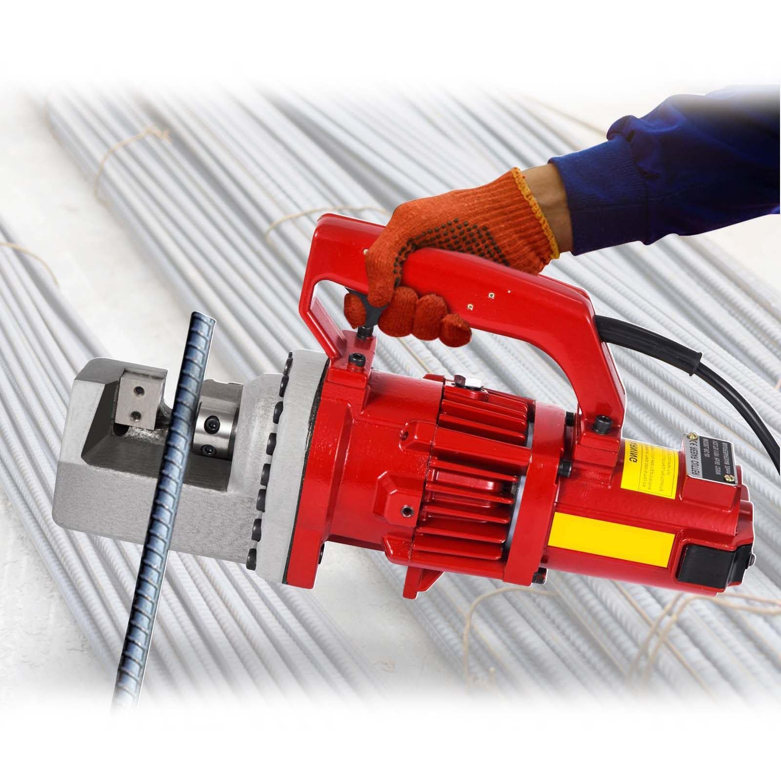DPLWJPP Portable Steel Rebar Cutting Tool Electric Hydraulic Rebar Cutter Portable Hydraulic Electric Rebar Cutter Adjustable Bolt Cutting Tool for Construction Diy Projects Red