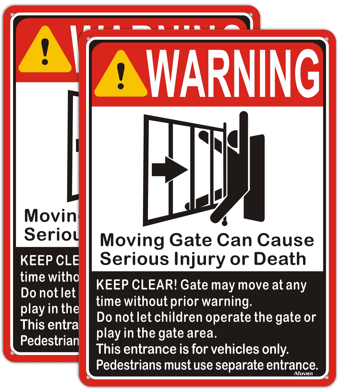Moving Gate Can Cause Serious Injury Or OSHA Notice Aluminum Sign 10 Inch X 7 Inch 10 Pack - View #4