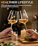 LUNA & MANTHA Wine Glasses Set of 6, Crystal White Wine Glasses with Long Stem, Hand Blown 14oz, Red White Gift Packaging for Daily Use, Wedding Anniversary or Birthday