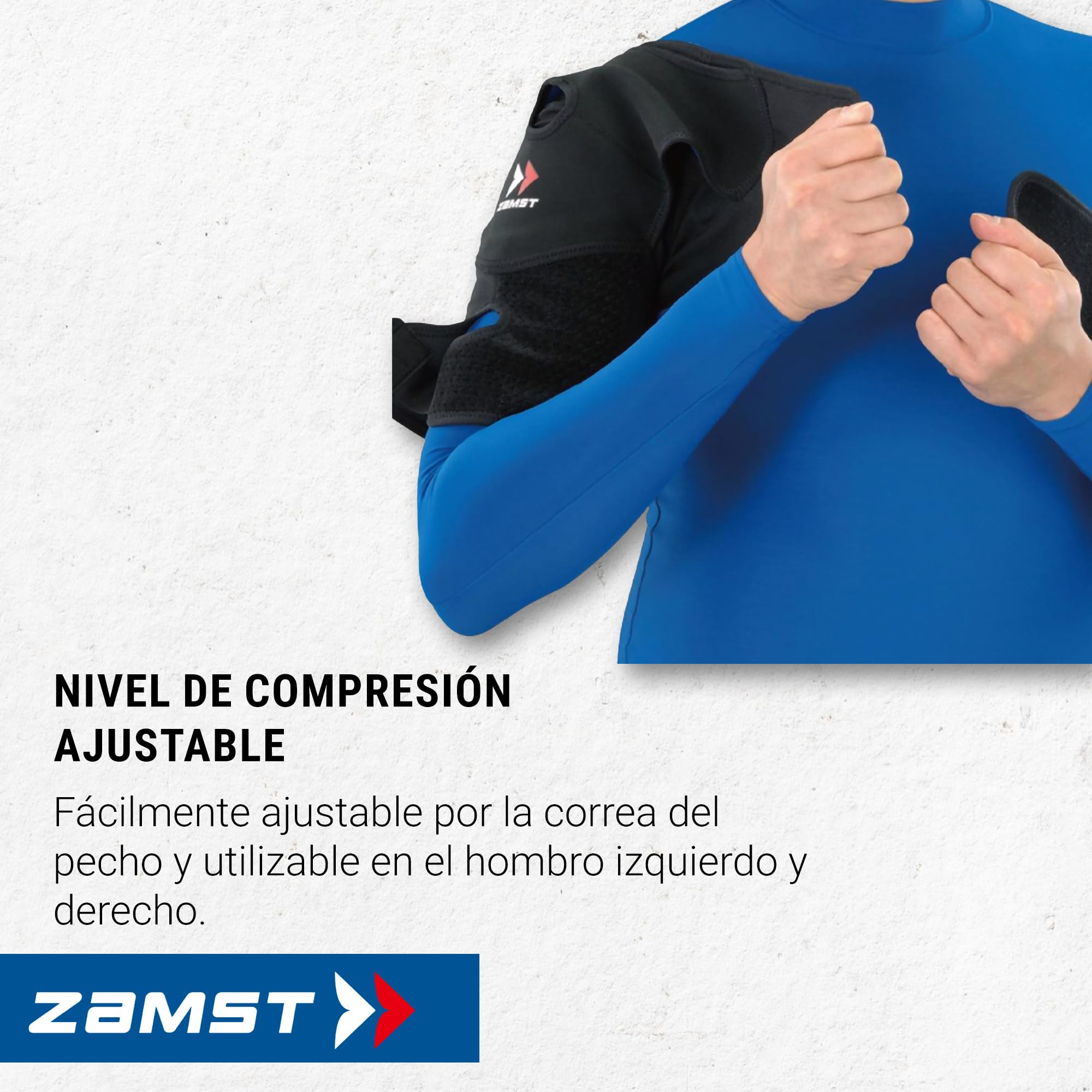 Zamst Shoulder Wrap - Hombrera de Compresión para el Alivio del Dolor, Estabilización Dinámica para la Sujeción del Hombro, Hombreras Deportivas para Rugby, Tenis, Golf y Lesiones - M