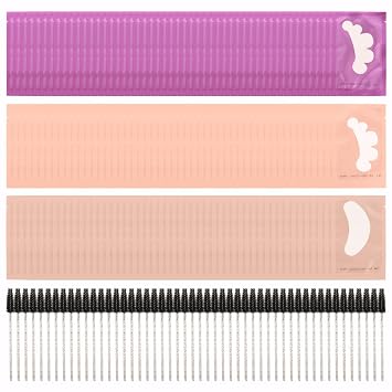 150 Pairs Eye Pads Lash Extensions, Eyepads for Lash Extensions Lint Free Under Hydrogel Eye Mask Pads Beauty Tools With 50pcs Eyelash Brushes