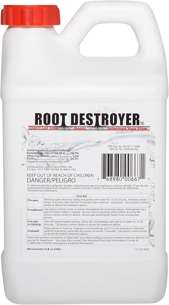 Root Destroyer 5lbs Root Killer for Sewer, Pipe & Drain
