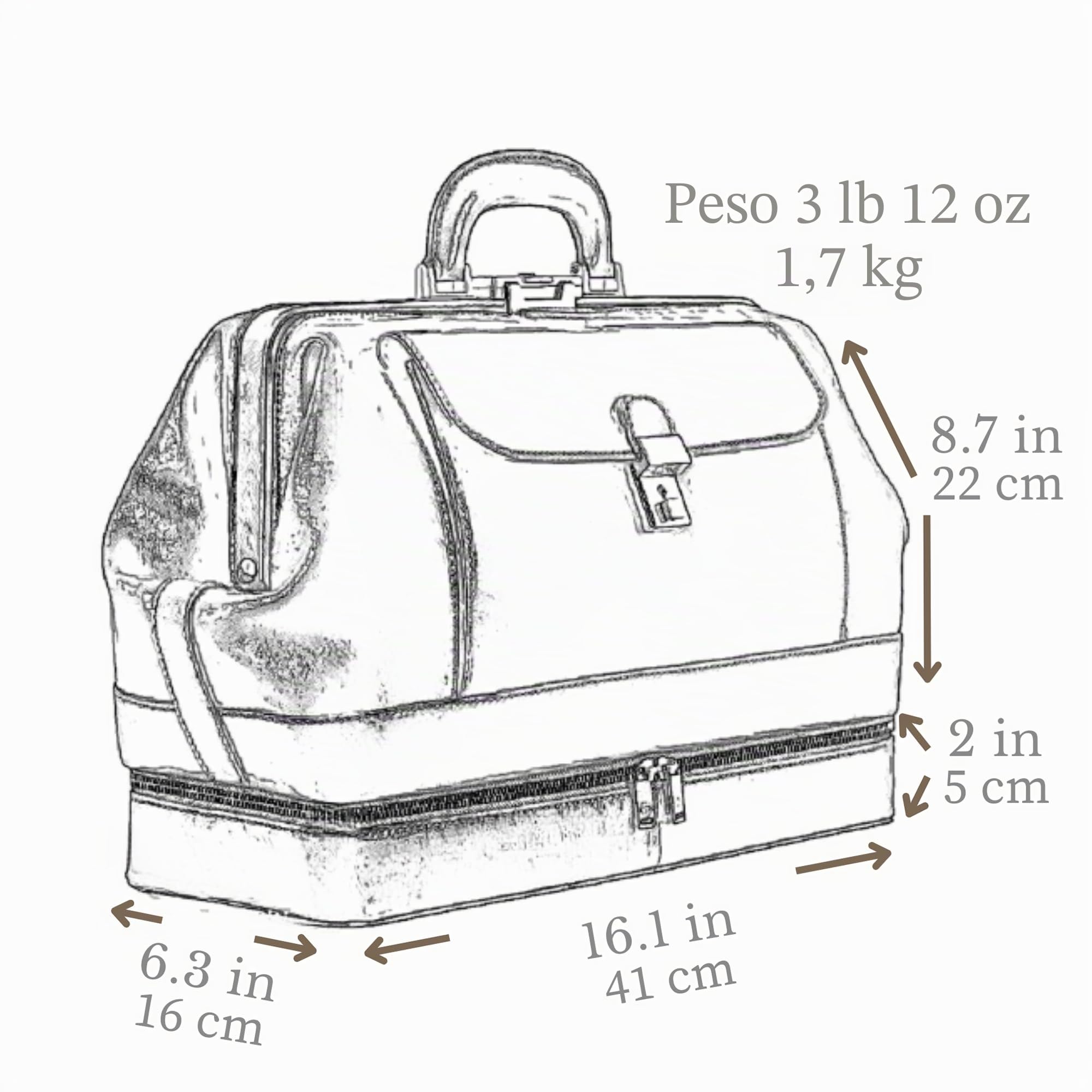 Time Resistance Maletín Médico Profesional de Cuero, Maletín de Médico Estilo Vintage, Ideal para Doctores y Enfermeras, Bolso Hombre de Cuero
