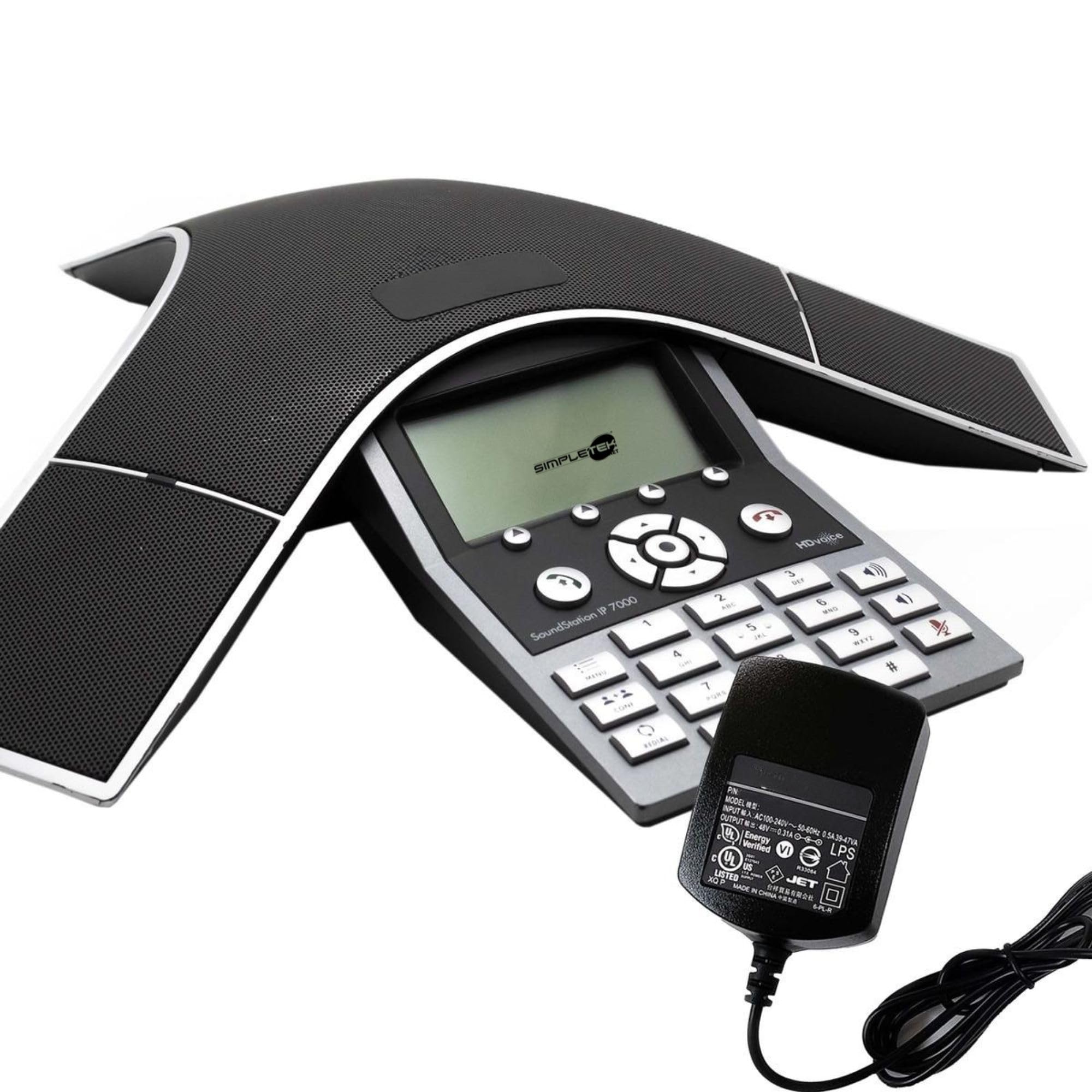 SIMPLETEK - Telefono per Conferenze IP - Display LCD | Audio HD | SIP PoE | Tecnologia Full-Duplex | Con alimentatore (Ricondizionato)