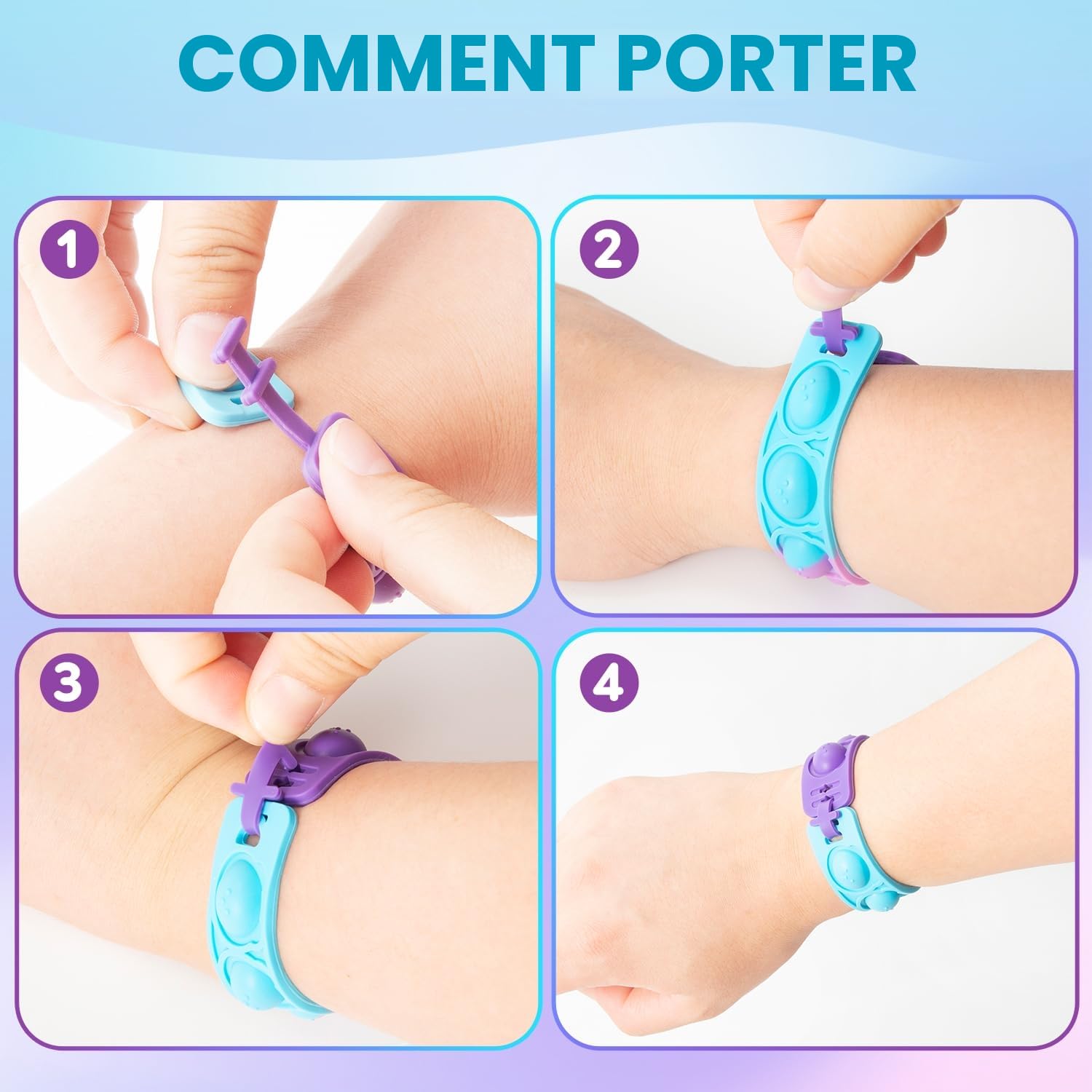 JUAUO Bracelets Anti Stress Enfants Pop It Fidget Toys - Pop Style Bracelet Réglables d'ours en Silicone Doux Jouets Sensoriels à Bulles - Garçons Filles Anniversaires, Récompenses et Petits Cadeaux