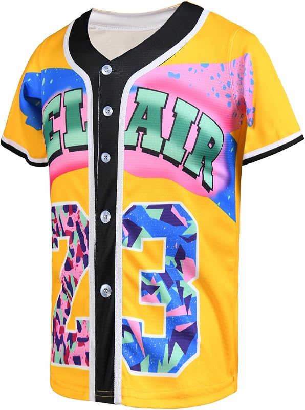 remera de béisbol juvenil de los años 90 para niños, ropa unisex de Hip Hop para fiesta, remera de béisbol Bel Air para niños