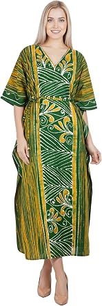 LA LEELA Womens Kaftan Dashiki Batik Dress