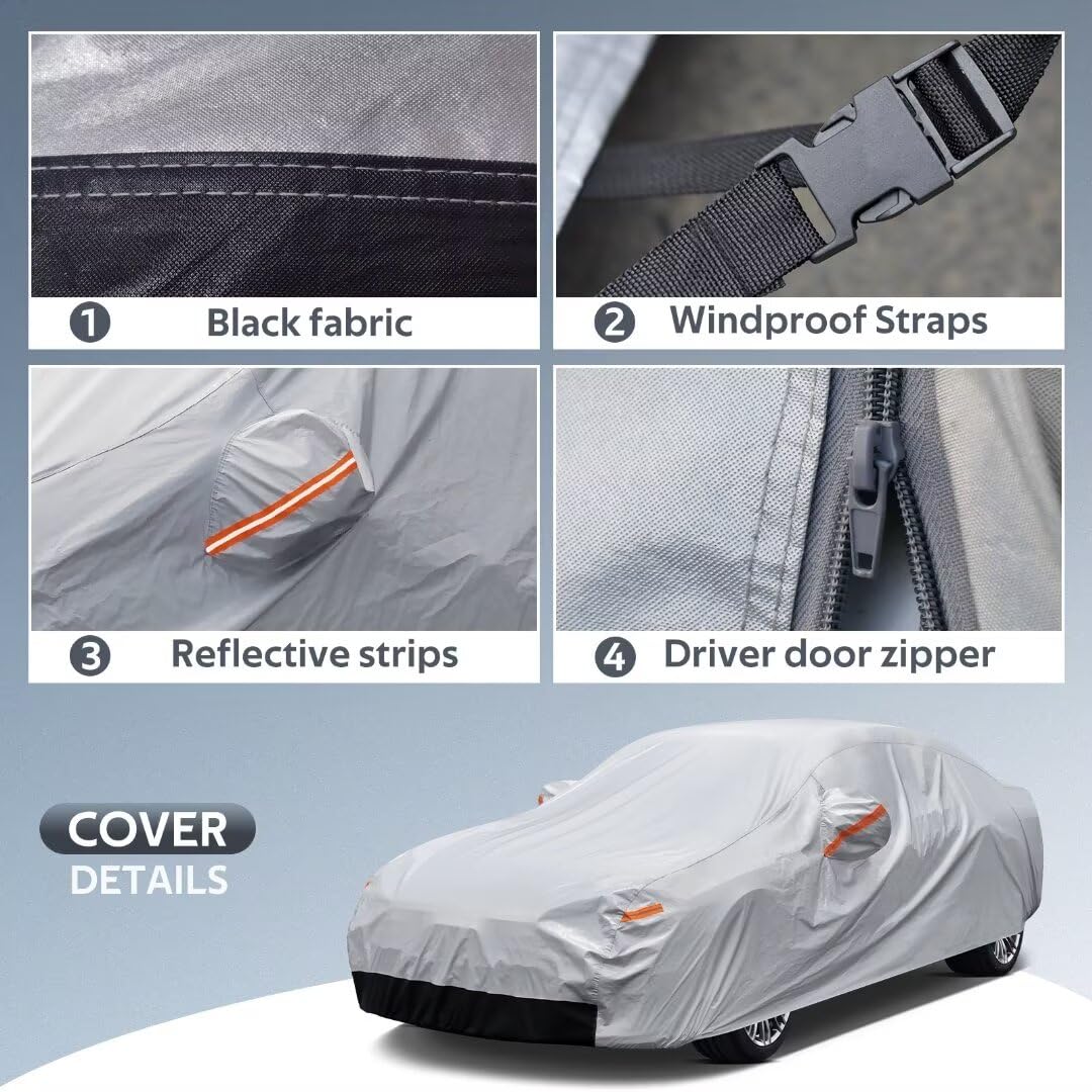 Copriauto Impermeabile GUNHYI 6 Strati - Per Audi, BMW, Mercedes E Altre Berline 490-530cm - Foto 12