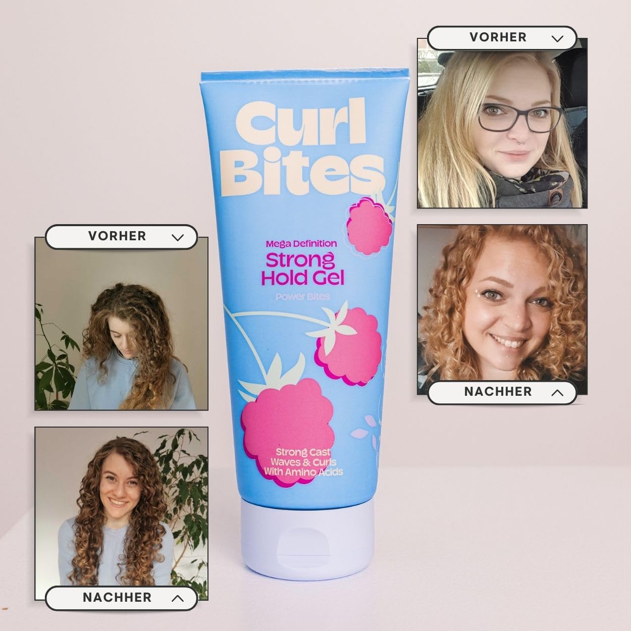 Mega Definition Strong Hold Gel, Lockendefinition, Starker Halt, Beerenmischung-Duft, 200ml, Haargel, 1 Stück