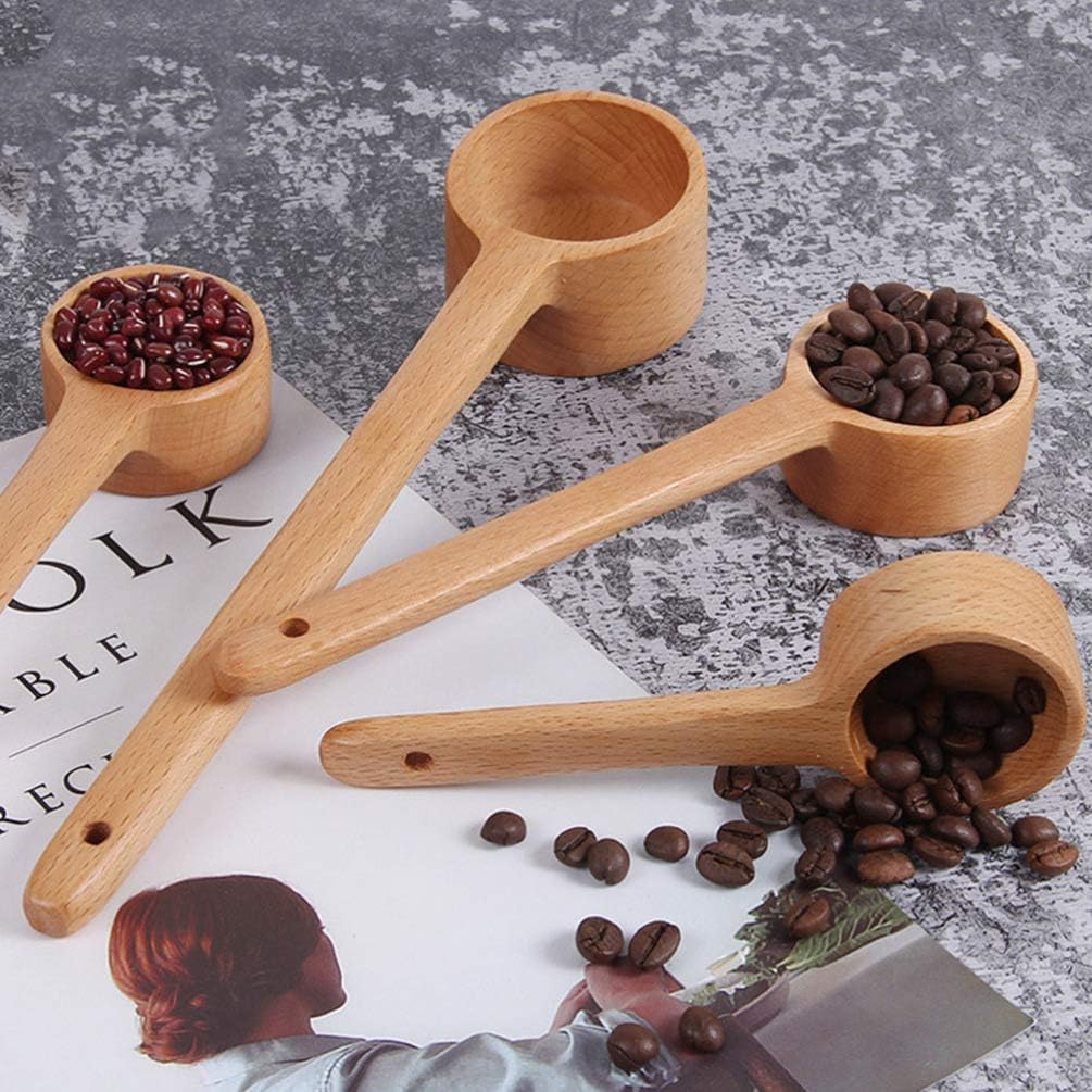 Cabilock Large Wooden Ladle Spoon 10.6 Inch Eco-Friendly Kitchen Mixing Spoon with Long Handle and Hanging Hole for Cooking and Serving