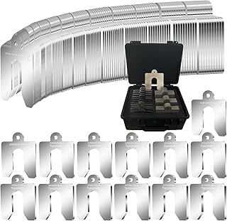 130 Pcs Size C 4" x 4" Shim Stock Assortment with Storage Box, 304 Stainless Steel Slotted Shim Shop Kit, 1...