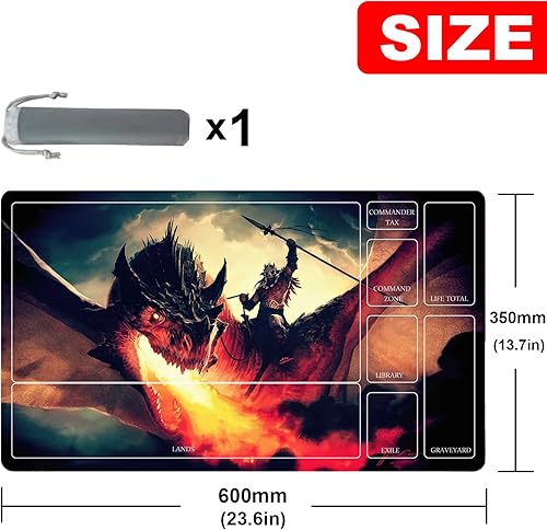 Miniatura 2 de Tapete de juego TCG, tamaño de 27.6 x 15.7 in, alfombrilla de mouse compatible con MTG RPG CCG Trading Card Game Mats Original Play Mat Diseños