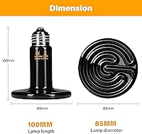 Vista 2 de HealSmart Bombilla de lámpara de calor para reptiles, emisor de calor de cerámica, 150 W, sin emisión de luz, calentador de cocina para mascotas