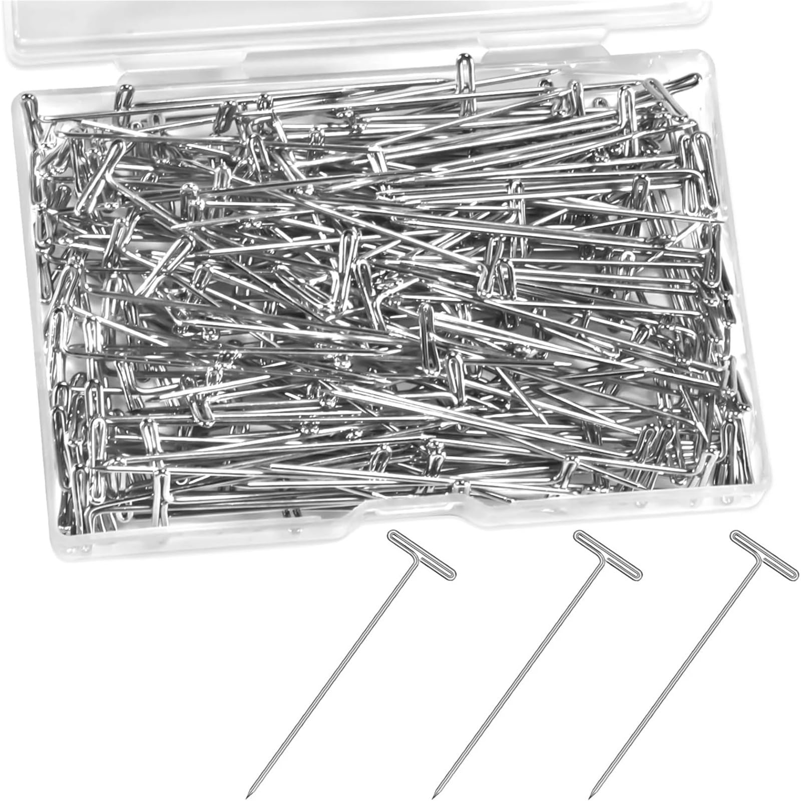 2 Inch T Pins for Blocking Knitting Crochet T-Shaped Sewing Pins Wig Making 200Pcs