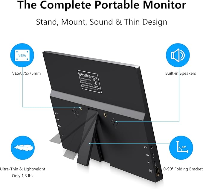 Monitor Portátil Táctil 11.6'' Pantalla Táctil 10 Puntos con HDMI USB-C miniatura 5