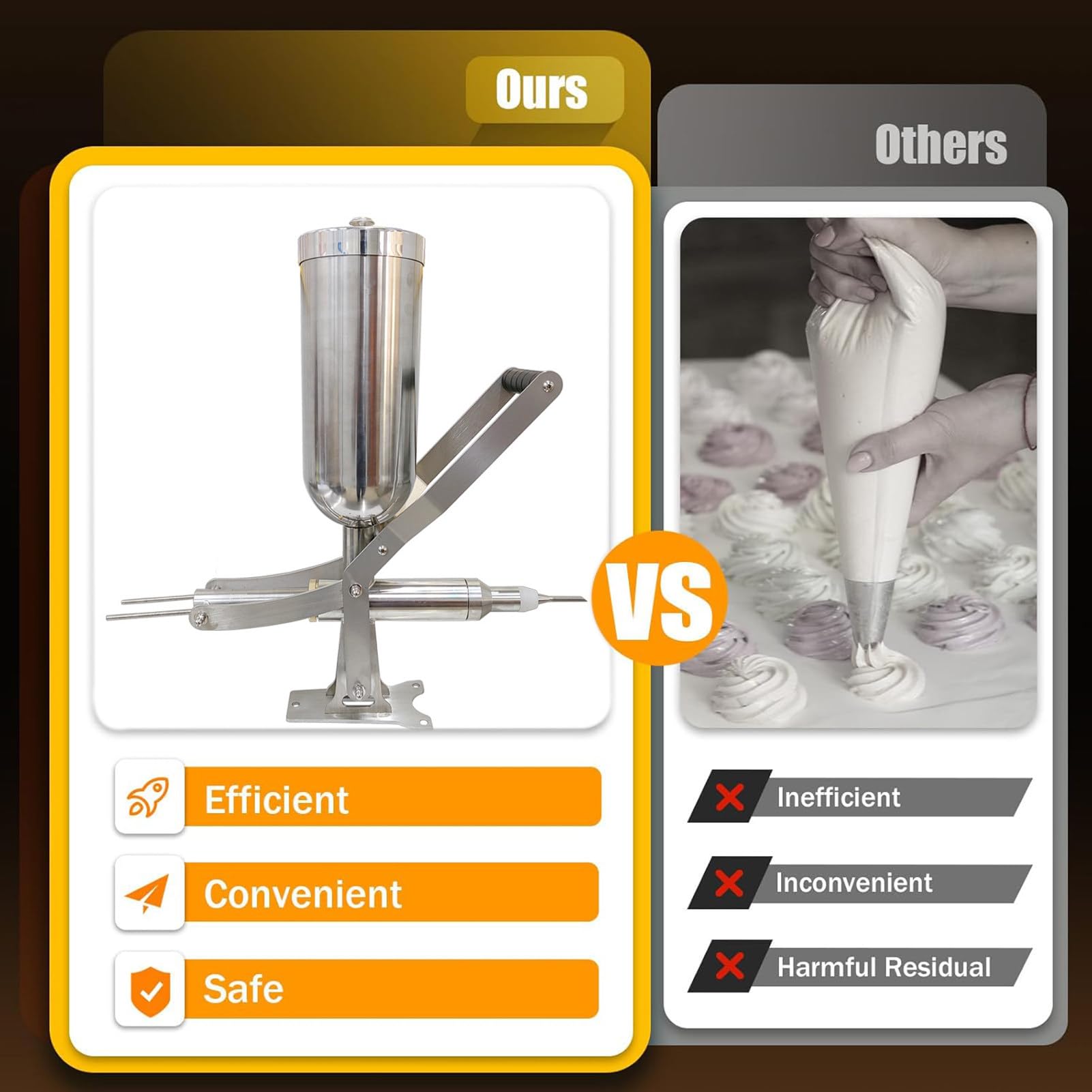 5L Manual Spanish Churro Filler Commercial Stainless Steel Spanish Latin Fruit Machine Churro Donut Cream Filling Machine for — view 2